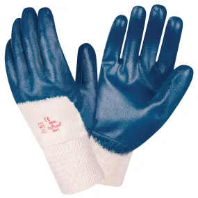 12 Pairs - Premium Nitrile Palm Coated with Jersey Lining/Knit Wrist and Smooth Finish