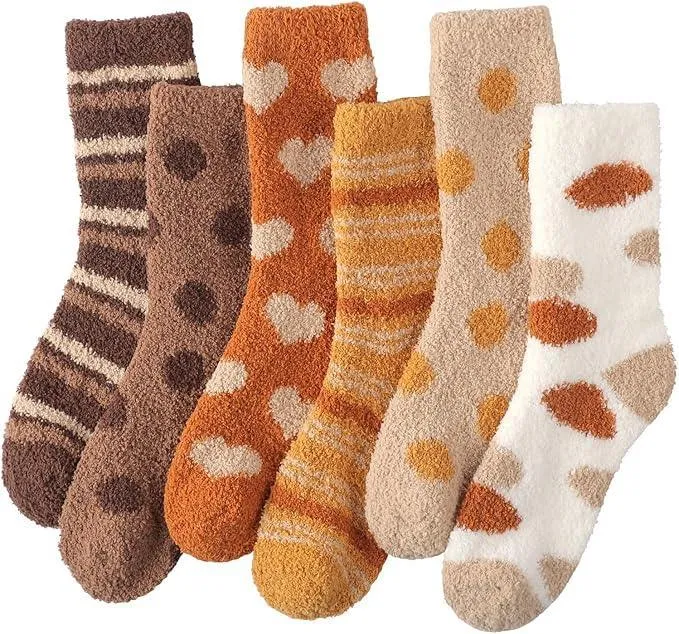 6 Pack Fluffy Comfort Socks – Soft and Cozy Warmth