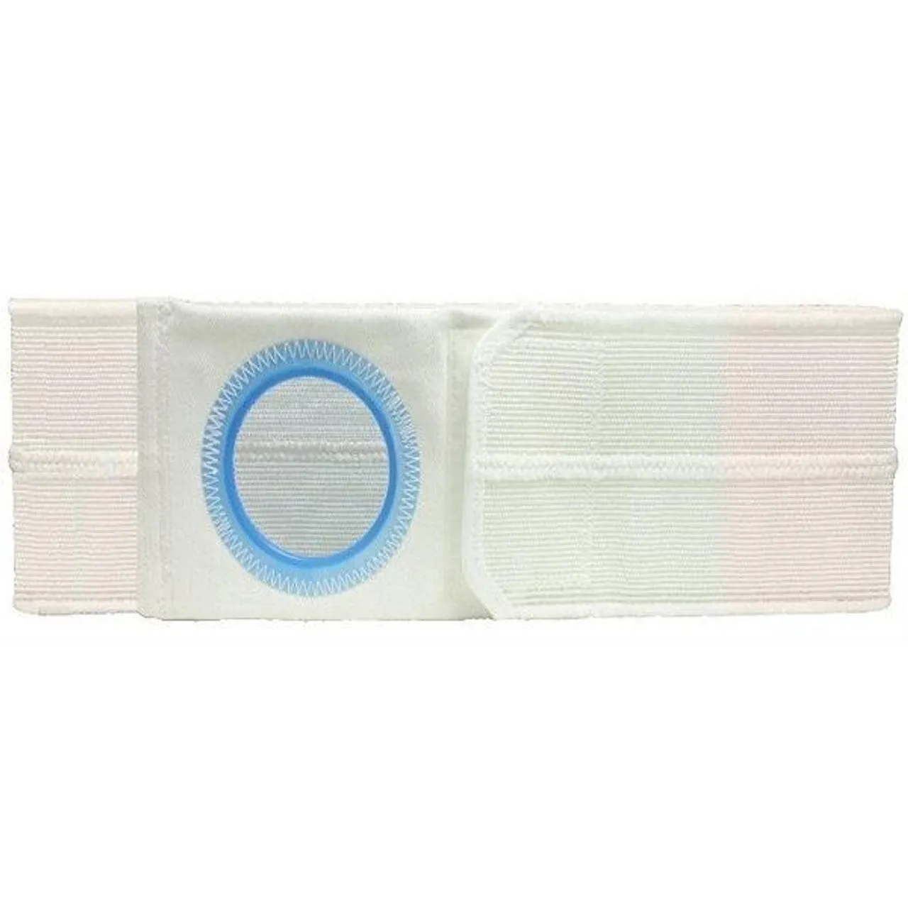 6" Left, White, Regular Elastic, Flat Panel Belt, 2X-Large, 3-1/8" Opening Placed 1" From Bottom