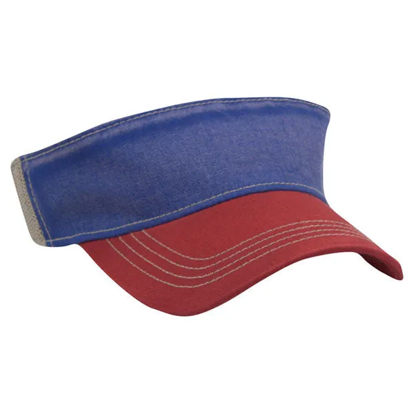 AHEAD University Tour Blue/University Cardinal/Tan 3-Tone Tea Stain Visor