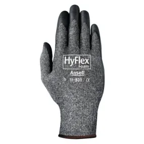 Ansell HyFlex® Foam Gray™ Gloves, 6, Black/Gray, Nitrile Foam Palm Coated, 11-801-6