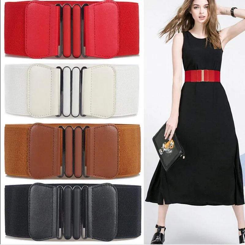 Arimonz Solid Stretch Elastic Wide Waist Belts For Women