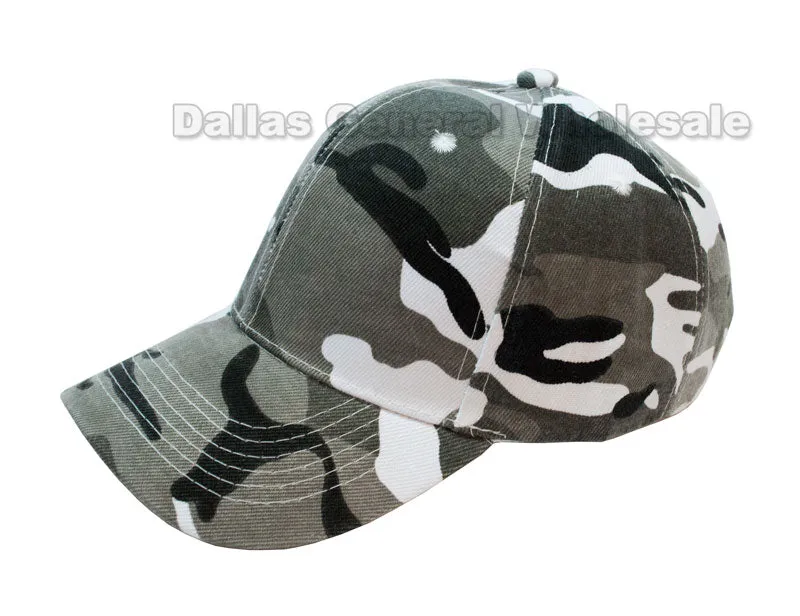 Black & White Camouflage Baseball Caps Wholesale