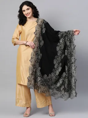 Black Shawl with lace, winter shawls for women