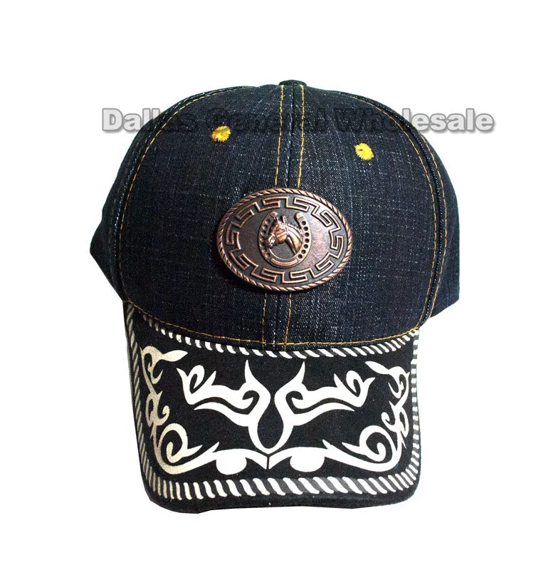 Brass Horse Denim Casual Caps Wholesale