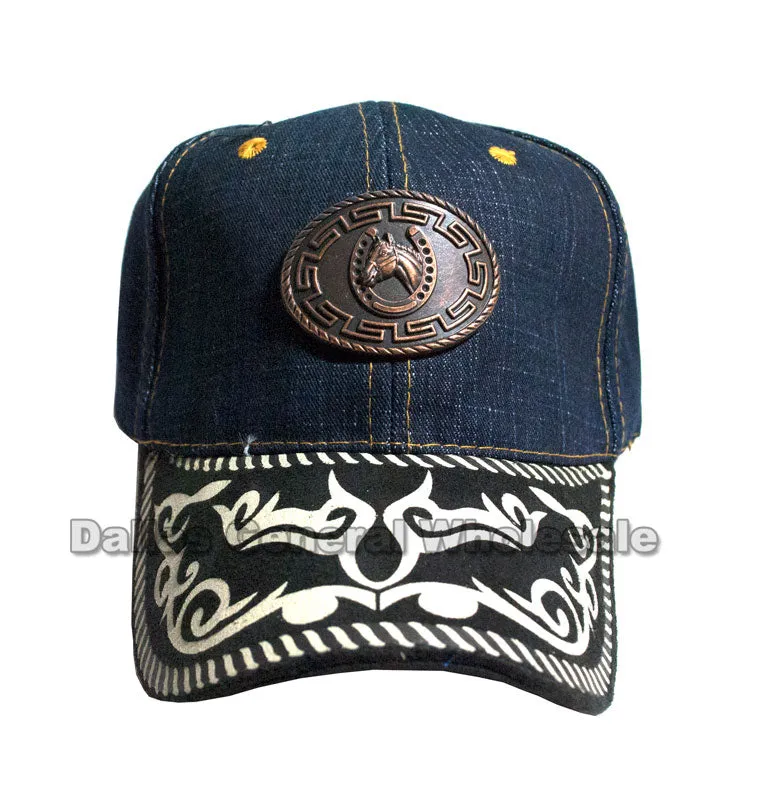 Brass Horse Denim Casual Caps Wholesale