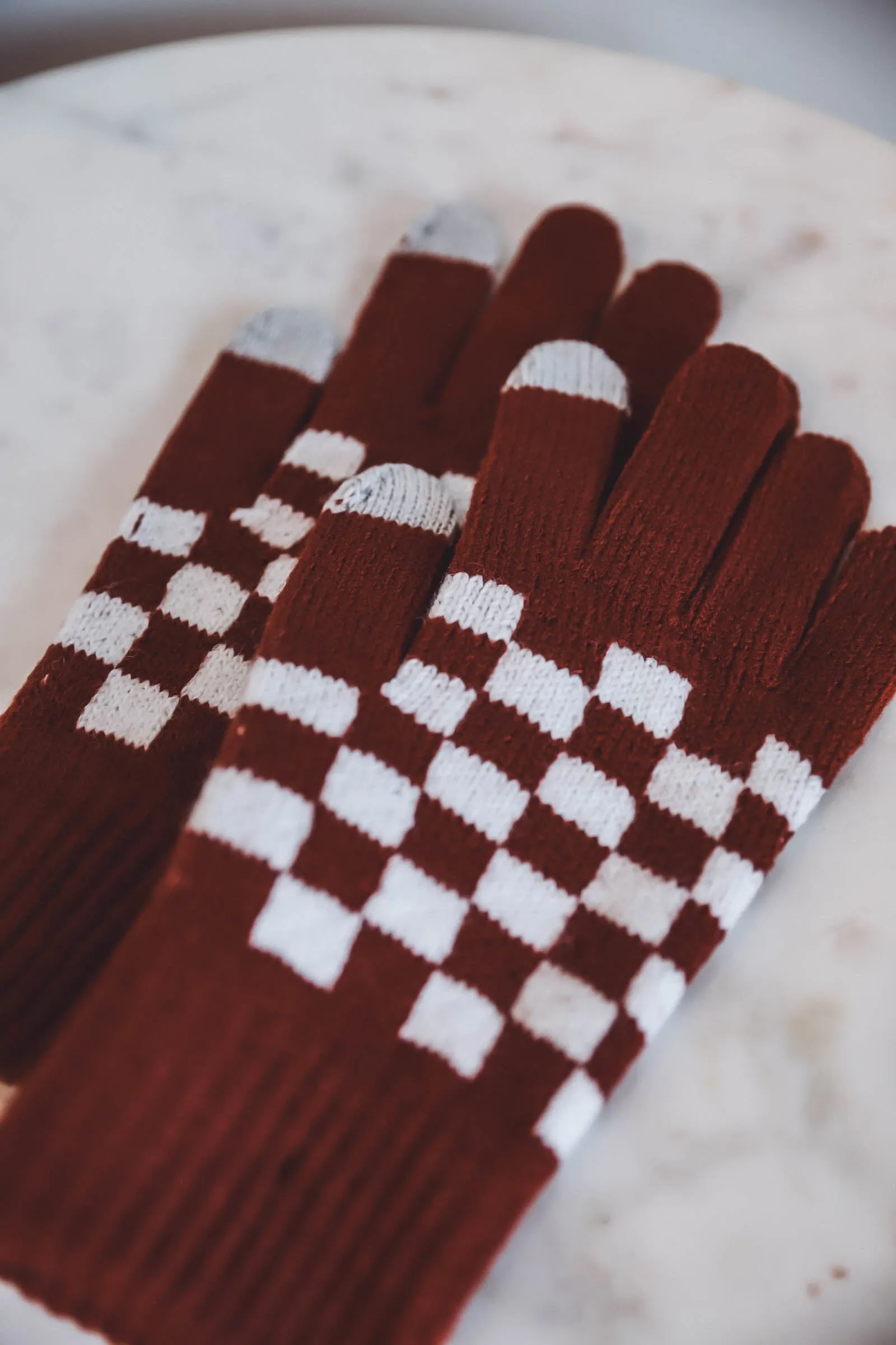 Checker Wool Gloves