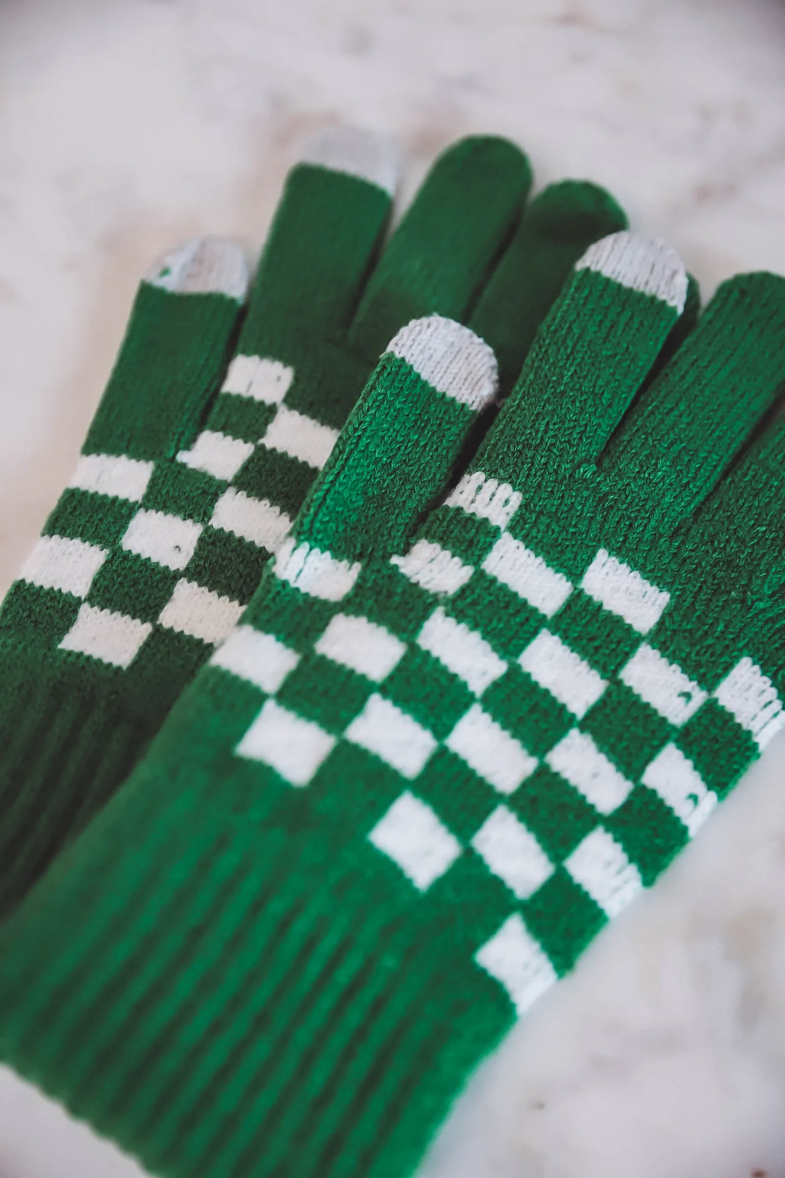 Checker Wool Gloves