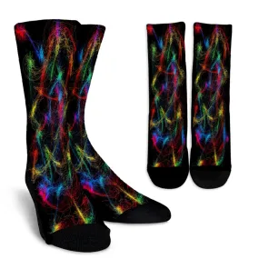 Colorful Paths  Crew Socks