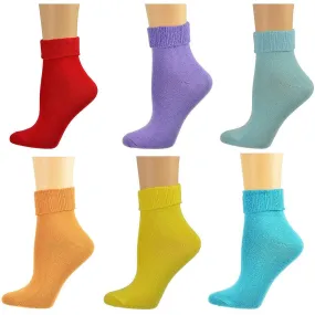 Colorful Socks - Sierra Socks Women Triple Cuff Crew Cotton