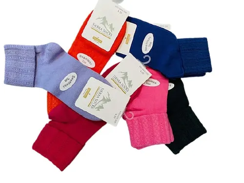 Colorful Socks - Sierra Socks Women Triple Cuff Crew Cotton