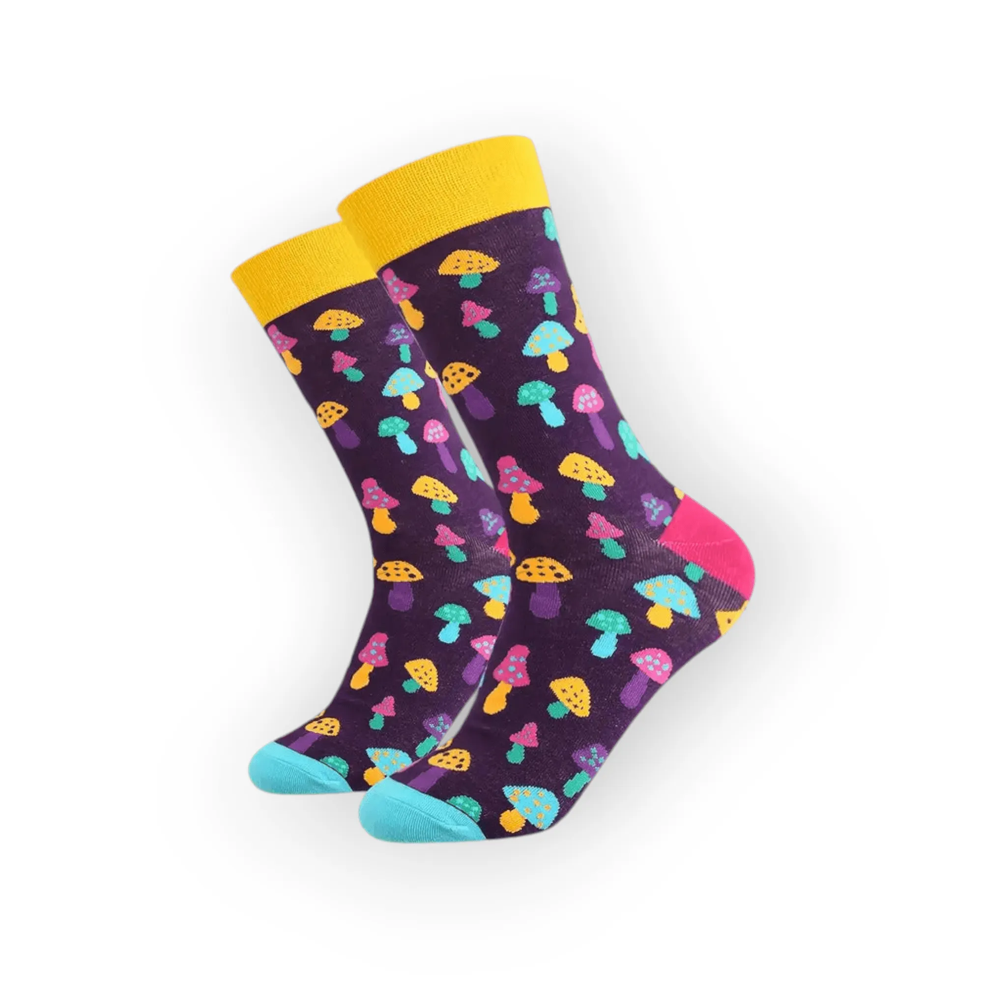 Colourful Mushroom Cotton Blend Socks