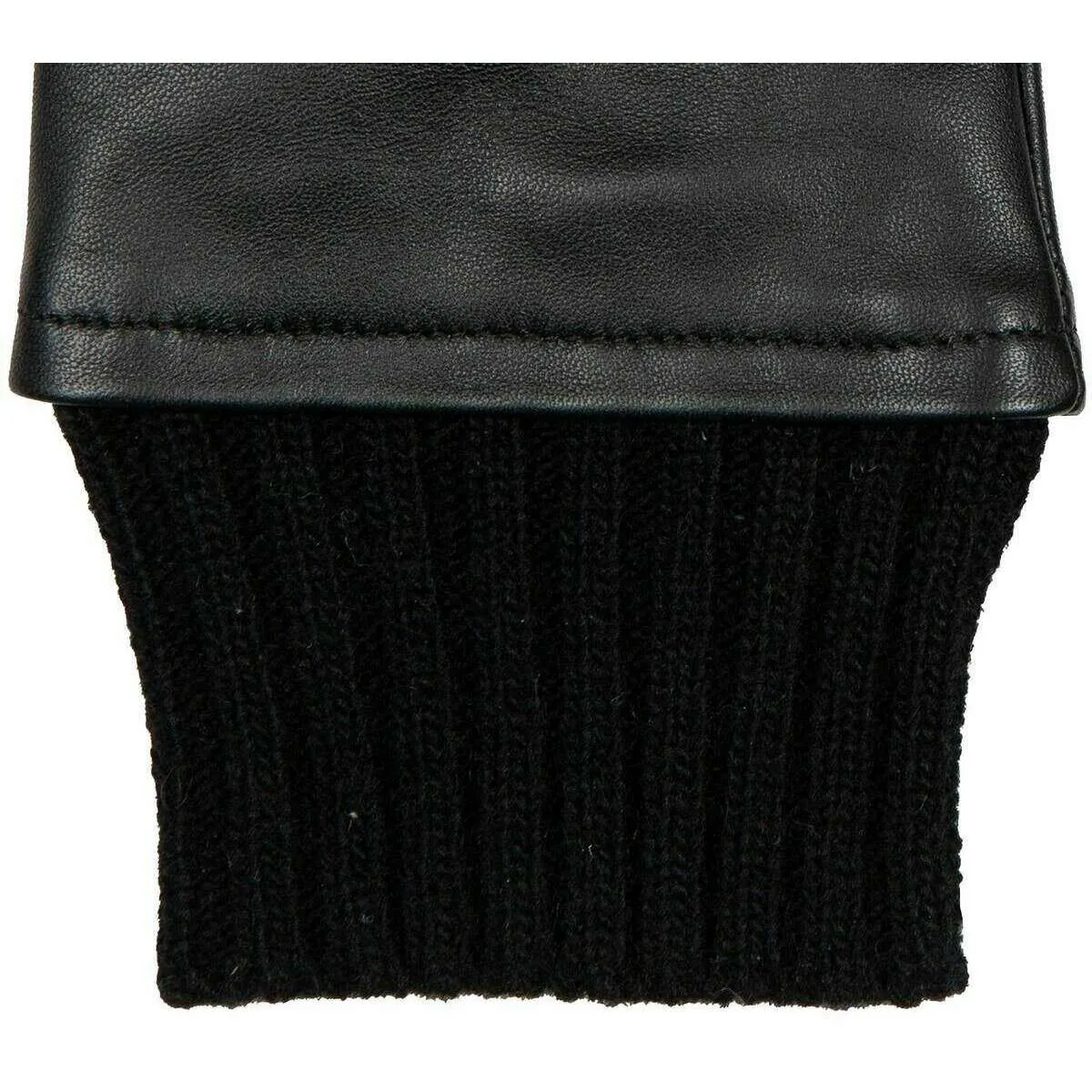 Dents Aubrey Fingerless Leather Mittens - Black