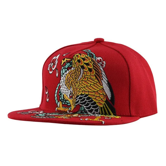 Eagle Embroidery Street Style Snapback Hip Hop Cap