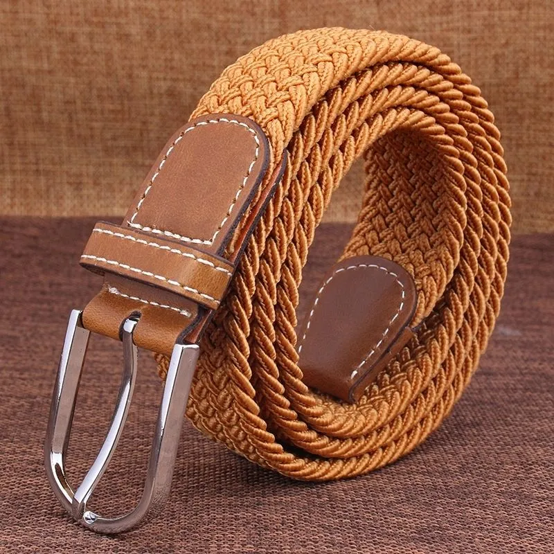 Elastic Belt Knitted Canvas Belt Decoration Belt Female Pin Buckle Canvas Strap Women And Man