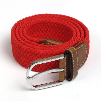 Elastic Belt Knitted Canvas Belt Decoration Belt Female Pin Buckle Canvas Strap Women And Man