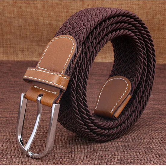 Elastic Belt Knitted Canvas Belt Decoration Belt Female Pin Buckle Canvas Strap Women And Man