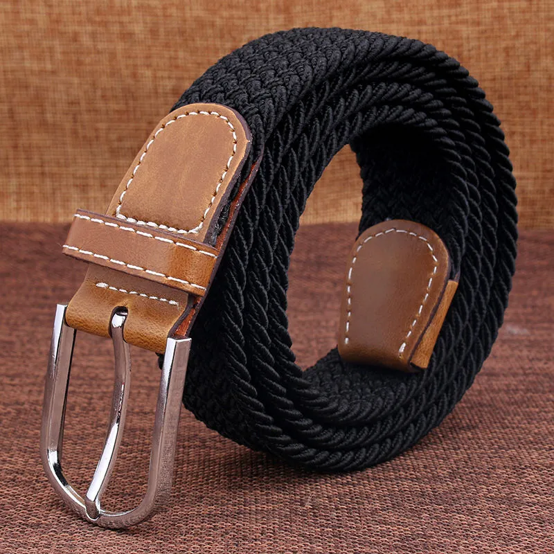 Elastic Belt Knitted Canvas Belt Decoration Belt Female Pin Buckle Canvas Strap Women And Man