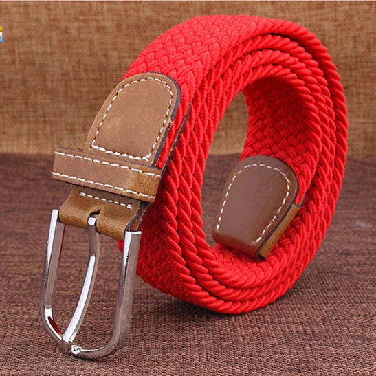 Elastic Belt Knitted Canvas Belt Decoration Belt Female Pin Buckle Canvas Strap Women And Man