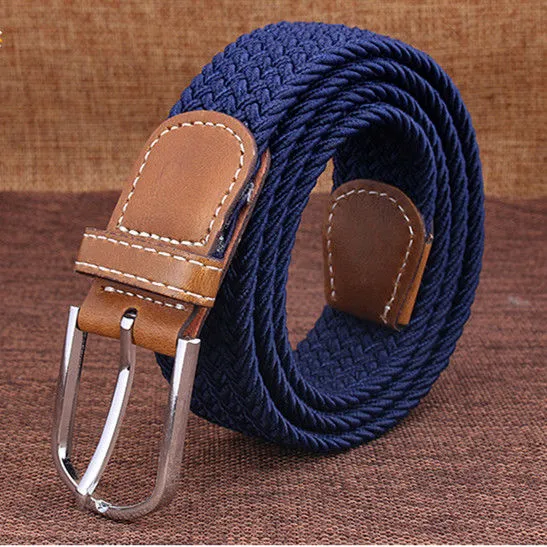 Elastic Belt Knitted Canvas Belt Decoration Belt Female Pin Buckle Canvas Strap Women And Man