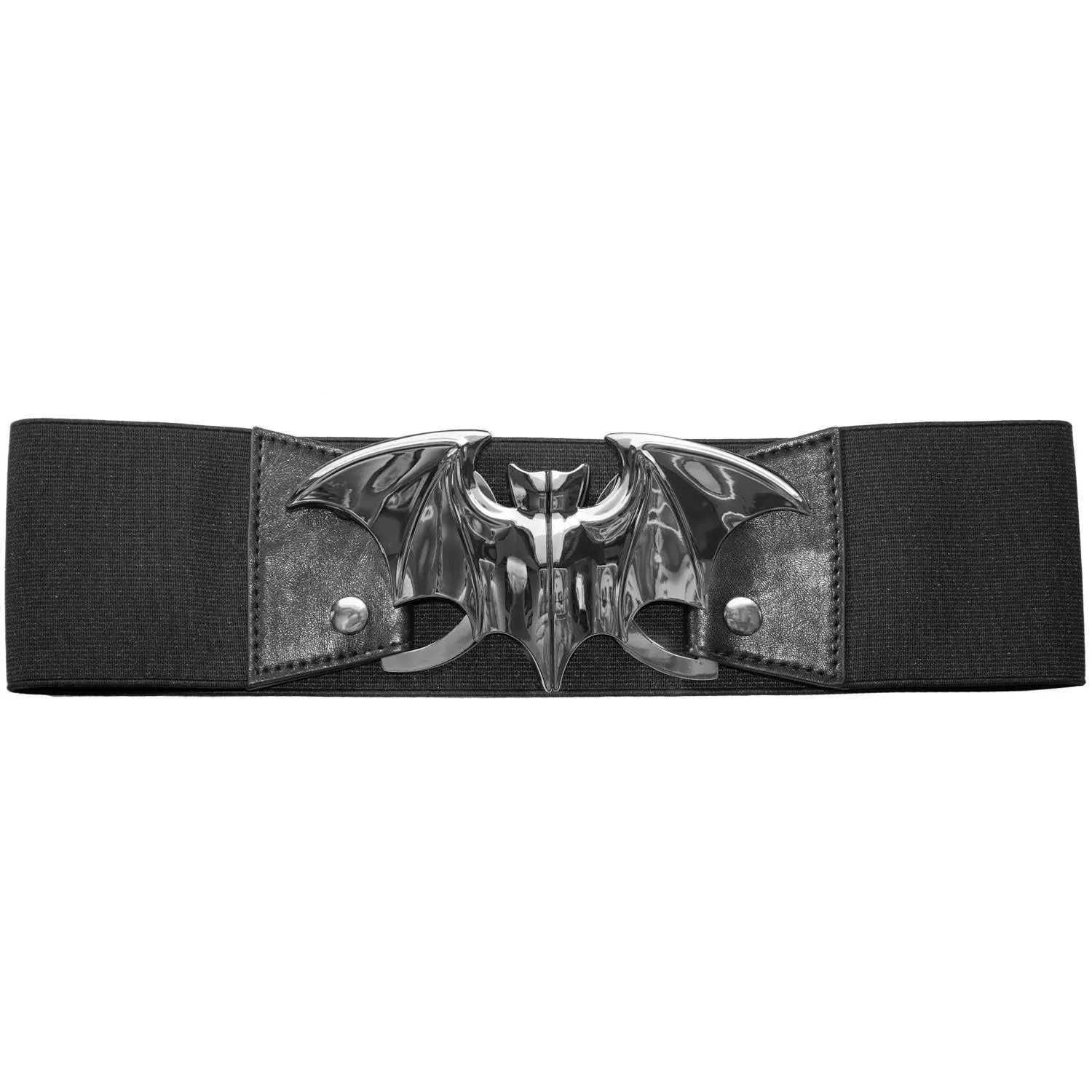 Elastic Waist Belt w/ Silver Bat