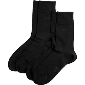 Esprit Basic Soft Cuff 2 Pack Socks - Black