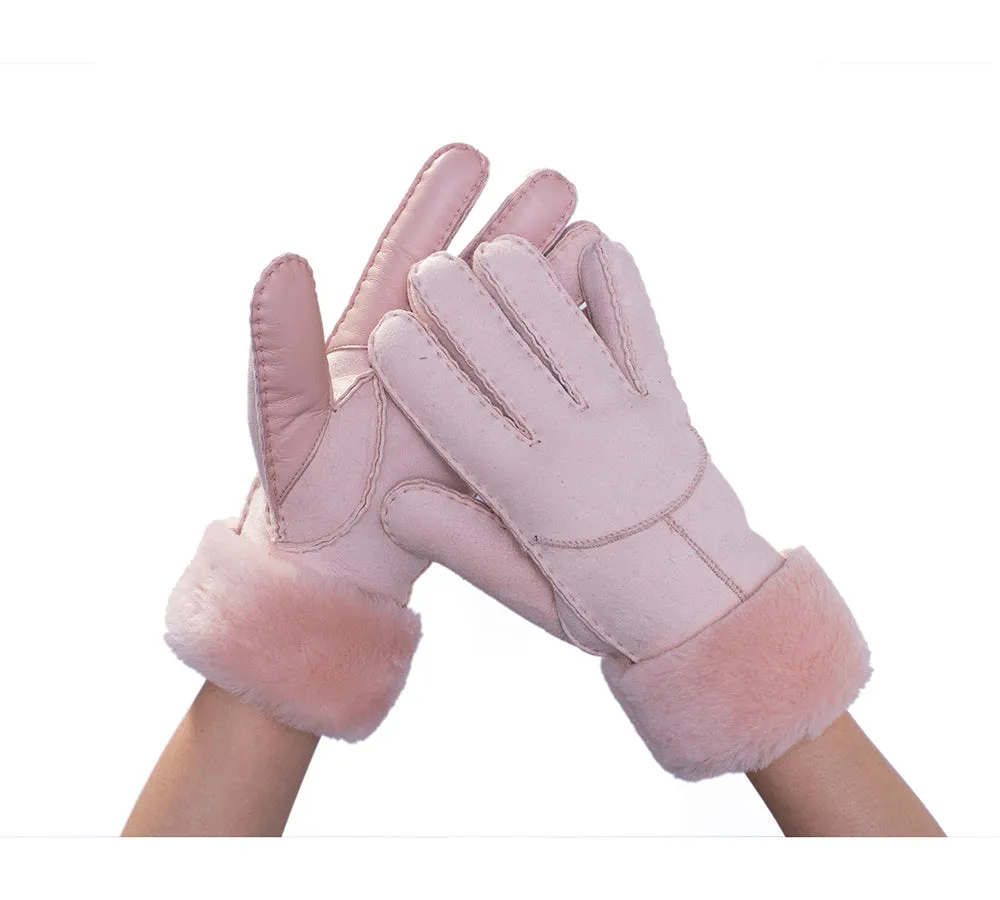 EVERAU® Ladies Gloves Fluffy Sheepskin Wool Stacey