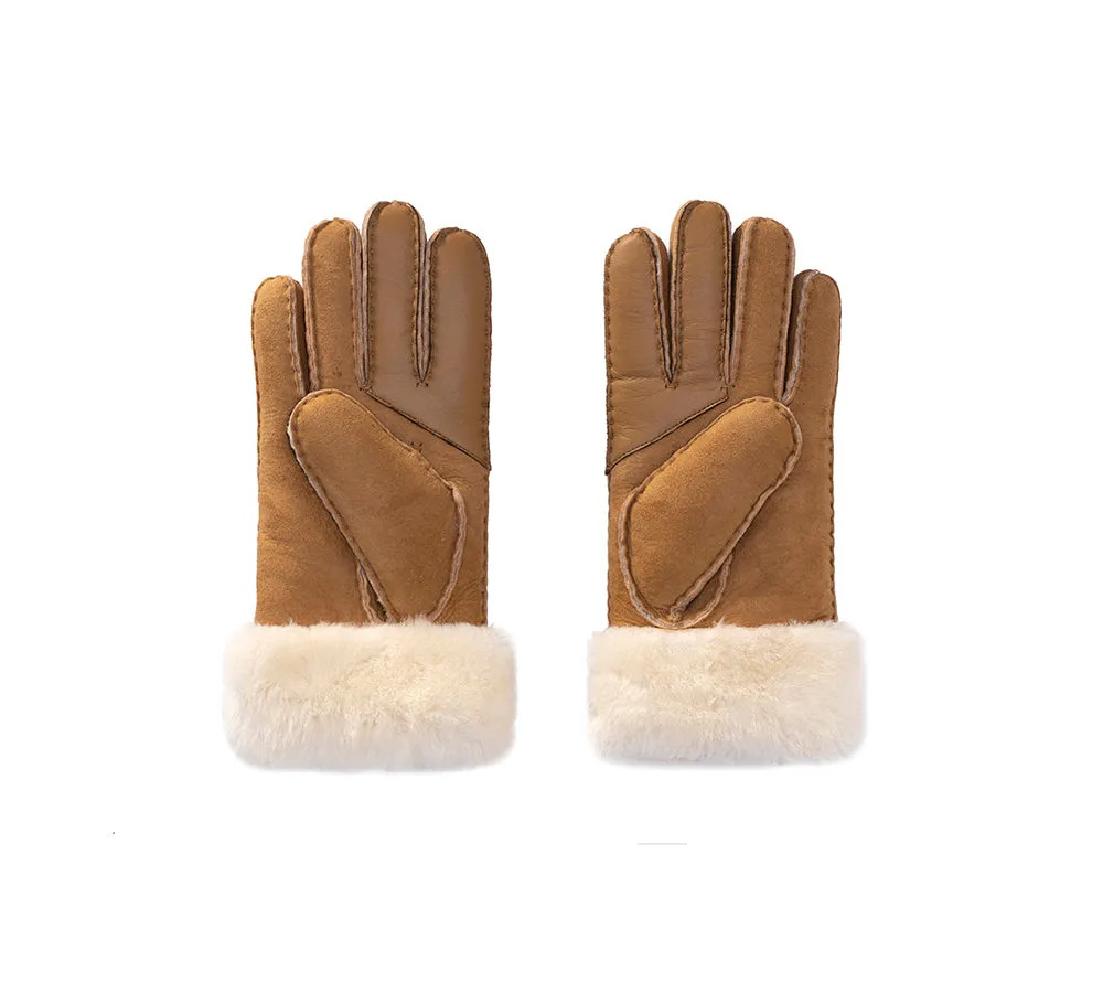 EVERAU® Ladies Gloves Fluffy Sheepskin Wool Stacey