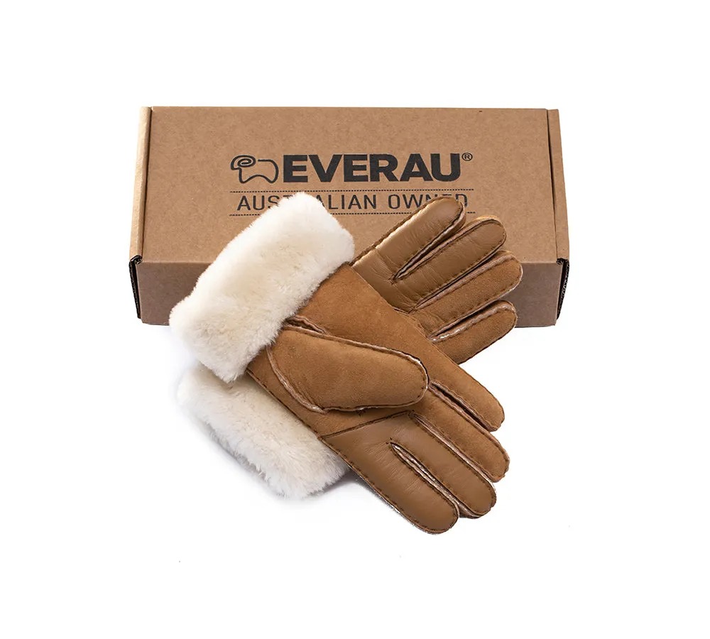 EVERAU® Ladies Gloves Fluffy Sheepskin Wool Stacey