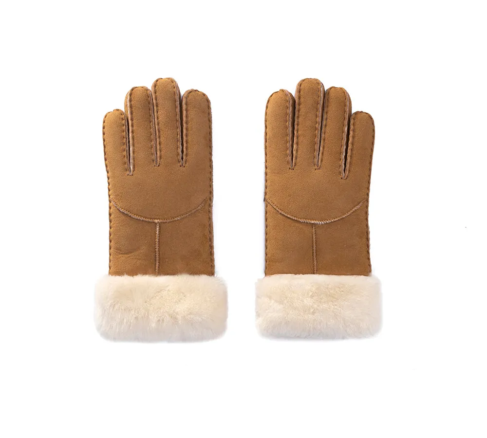 EVERAU® Ladies Gloves Fluffy Sheepskin Wool Stacey