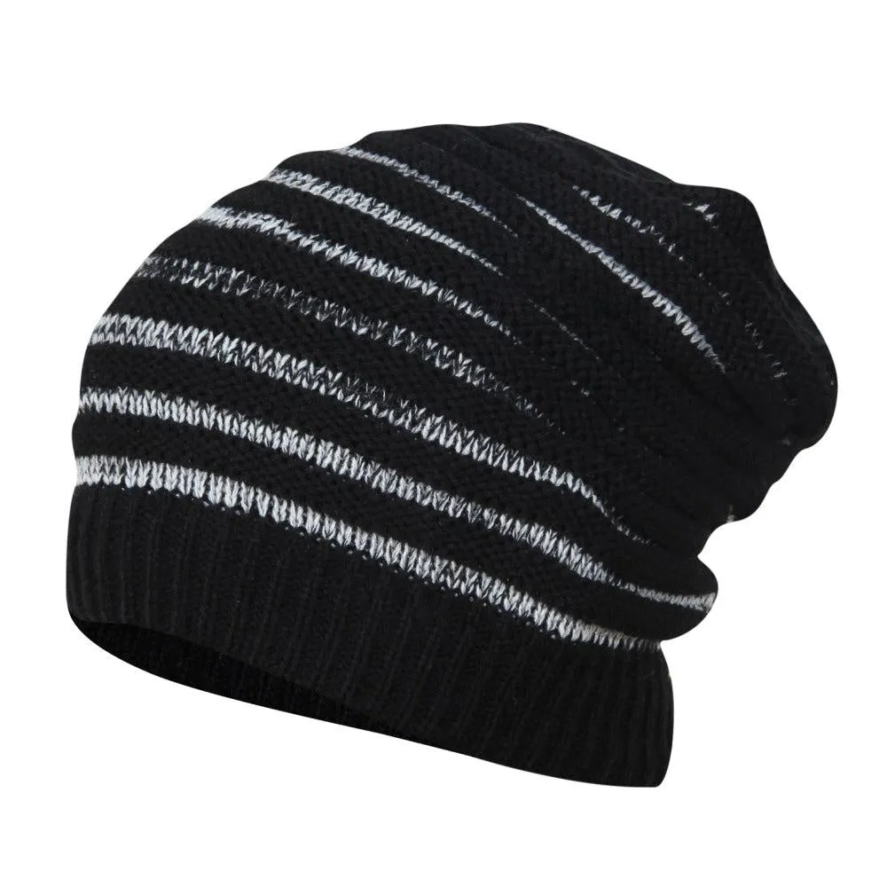 FabSeasons Unisex Black Acrylic Woolen Slouchy Beanie and Skull Cap for Winters