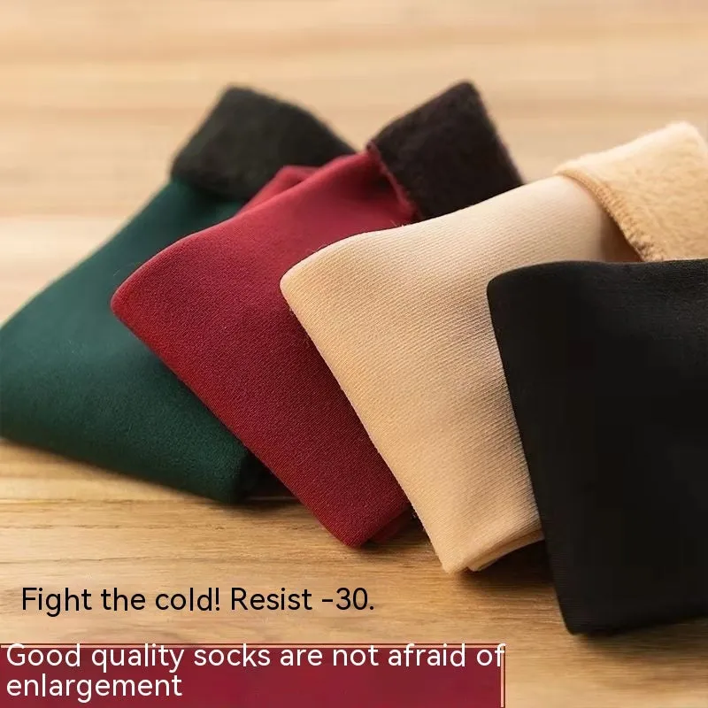 Fleece Lined Padded Warm Keeping Snow Socks Women Mid-high Tube Long