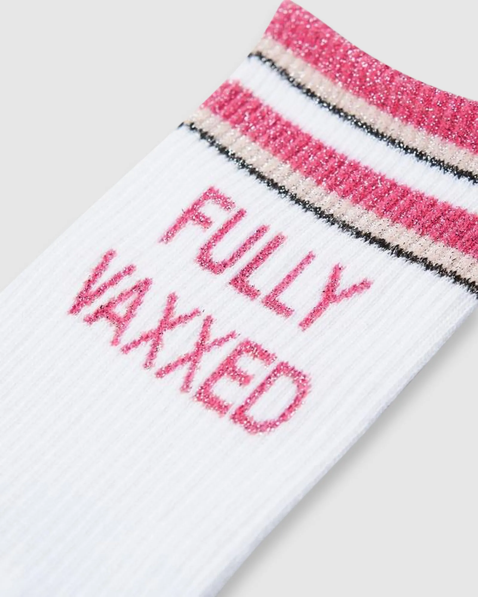 Fully Vaxxed Cotton Sock - Pink