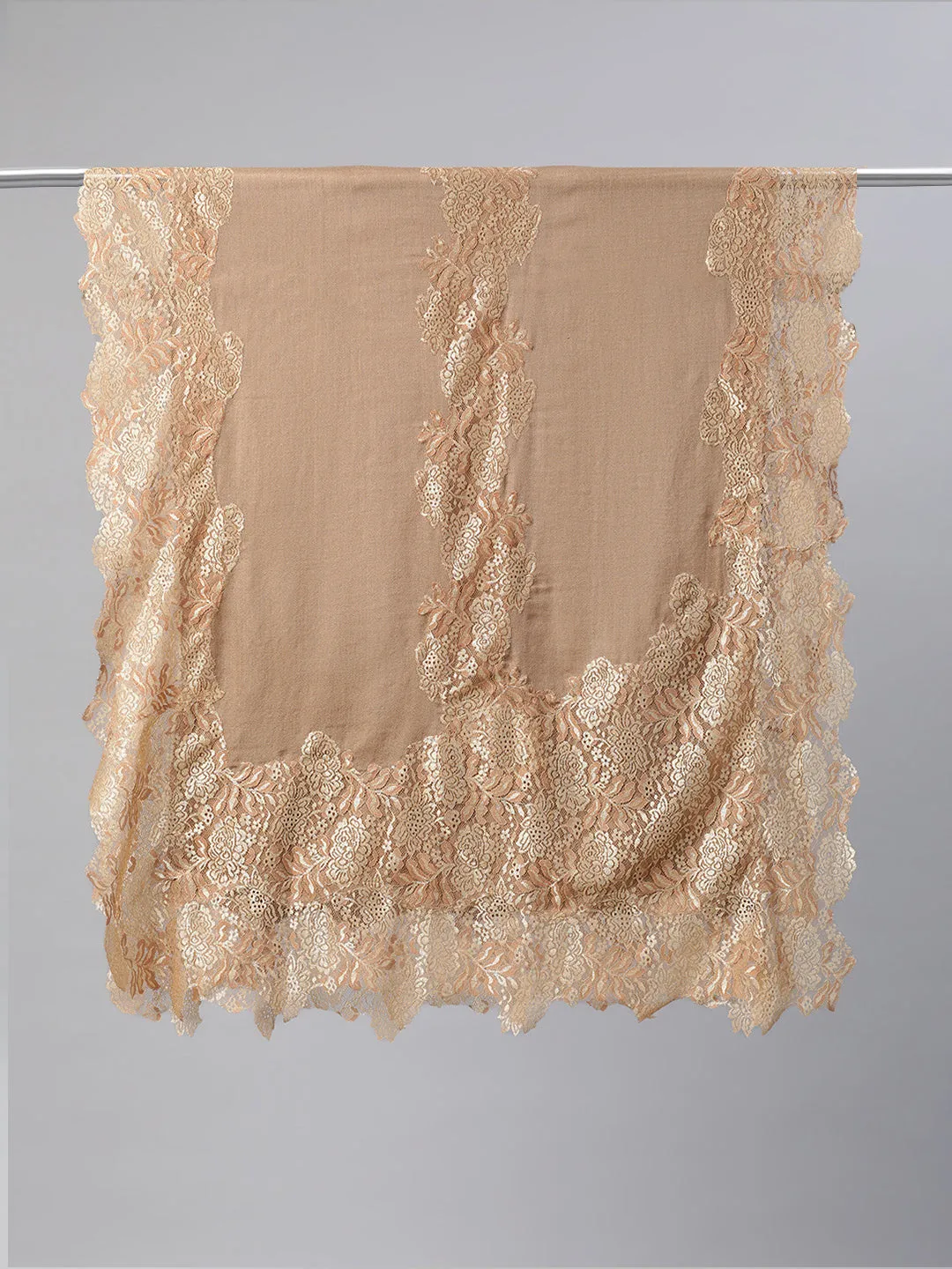 Golden Shawl with  lace, winter shawls for women