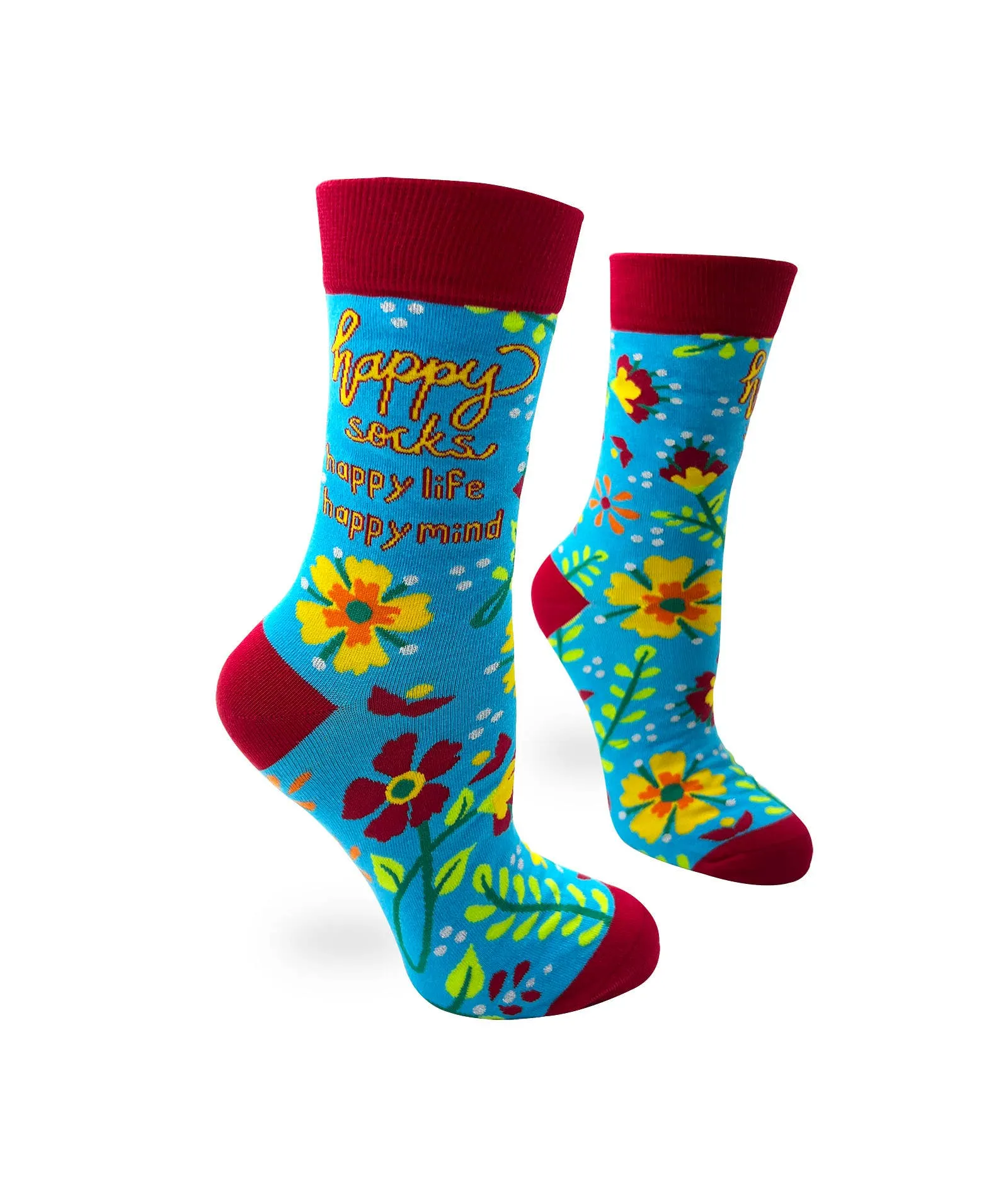 Happy Socks, Happy Life, Happy Mind Women's Crew Socks