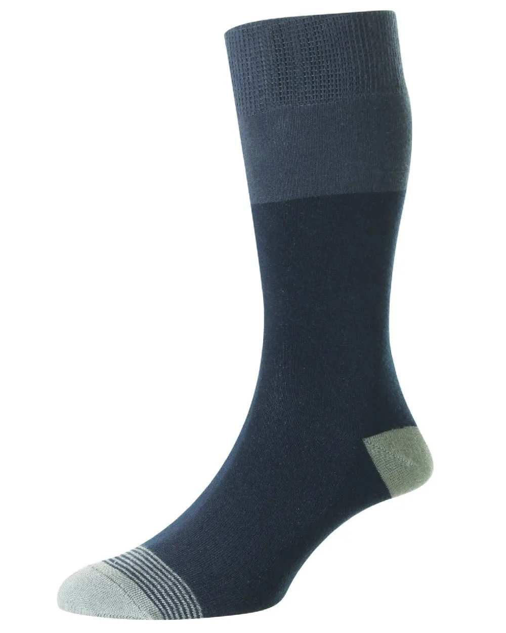 HJ Hall Heel & Toe Stripe Comfort Top Socks