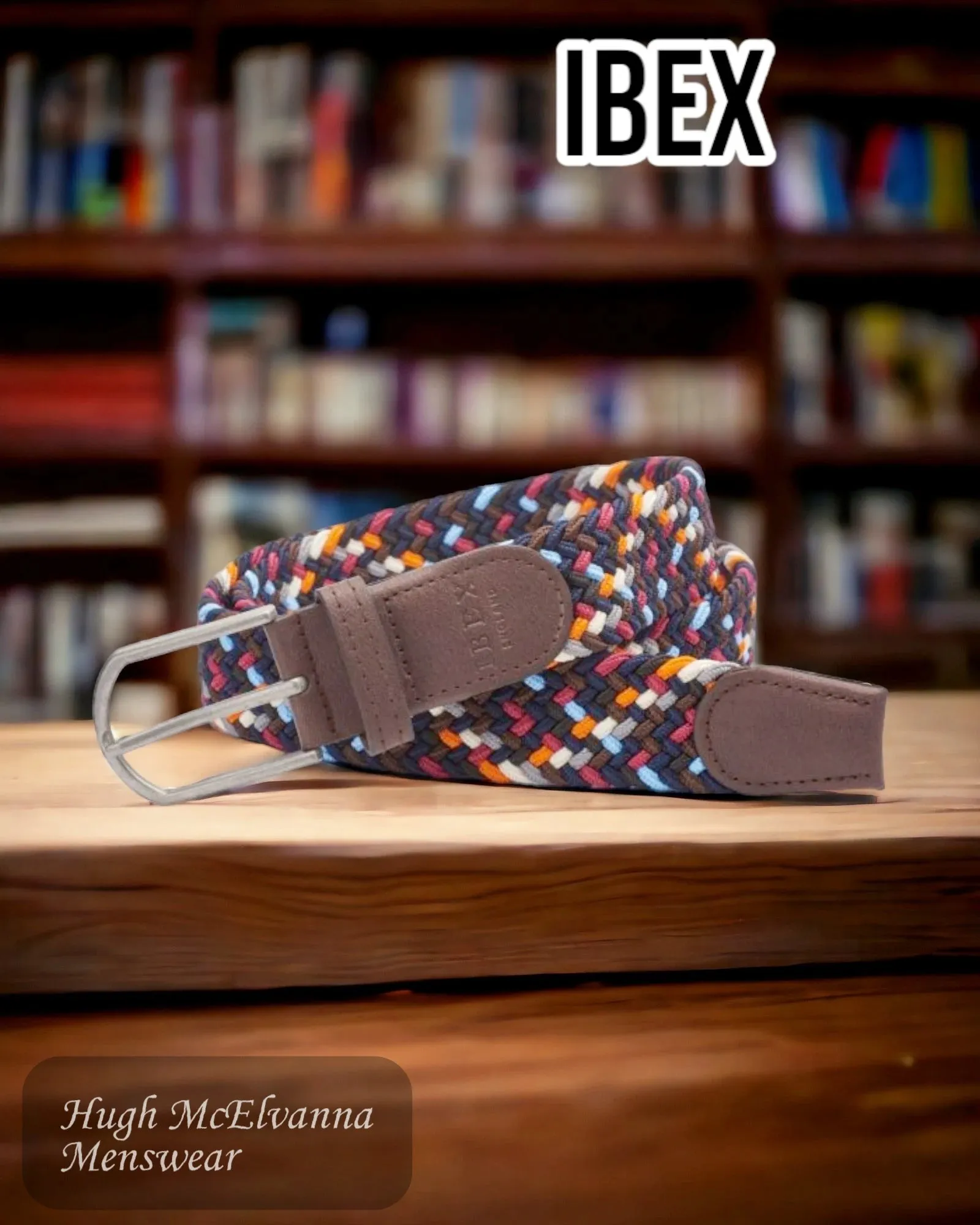 IBEX Stretch belt - Navy / Orange - 9483