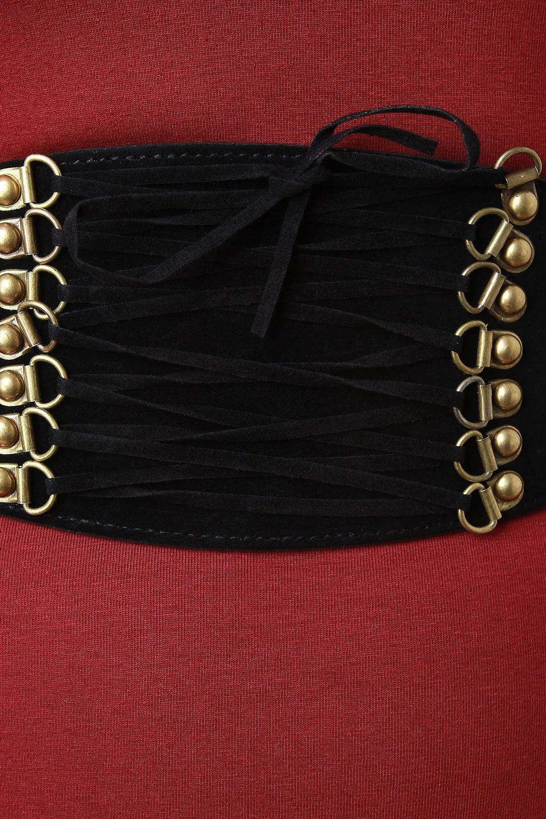 Lace Up Vegan Leather Elastic Belt