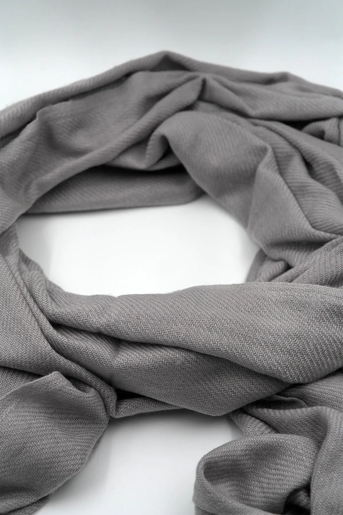 Light Grey Color Pure Pashmina Shawl