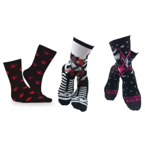 Lil Strangers Cat Crew Socks - 3 Pair Pack