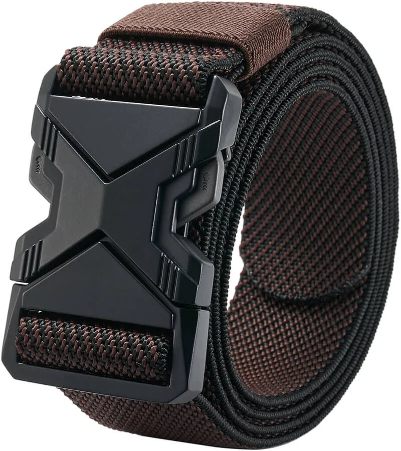 LionVII Tactical Belt, Elastic Stretch Military 1.5" Web Belt with Heavy Duty Quick Release Buckle for Waist Size Below 48"