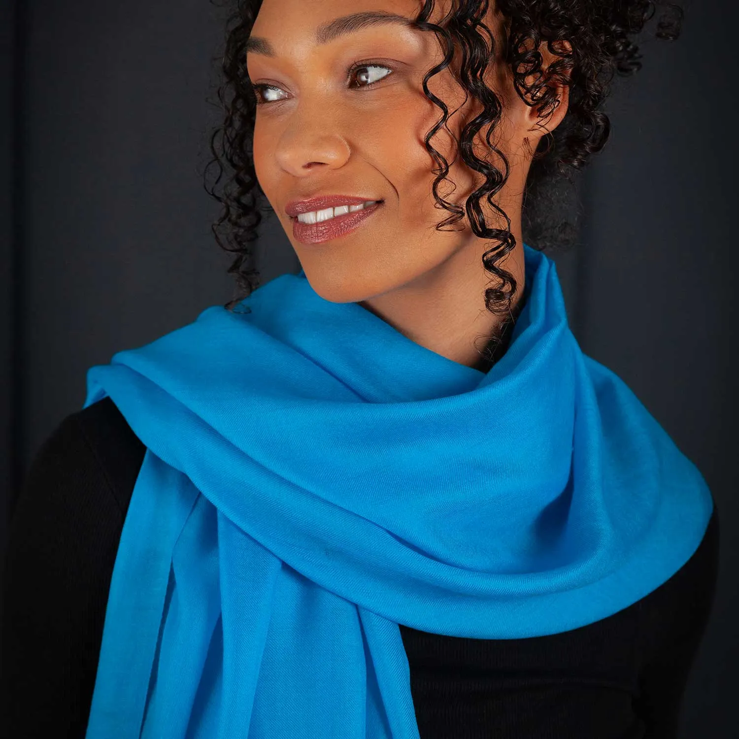 Luxe Merino Silk Shawl Dark Turquoise