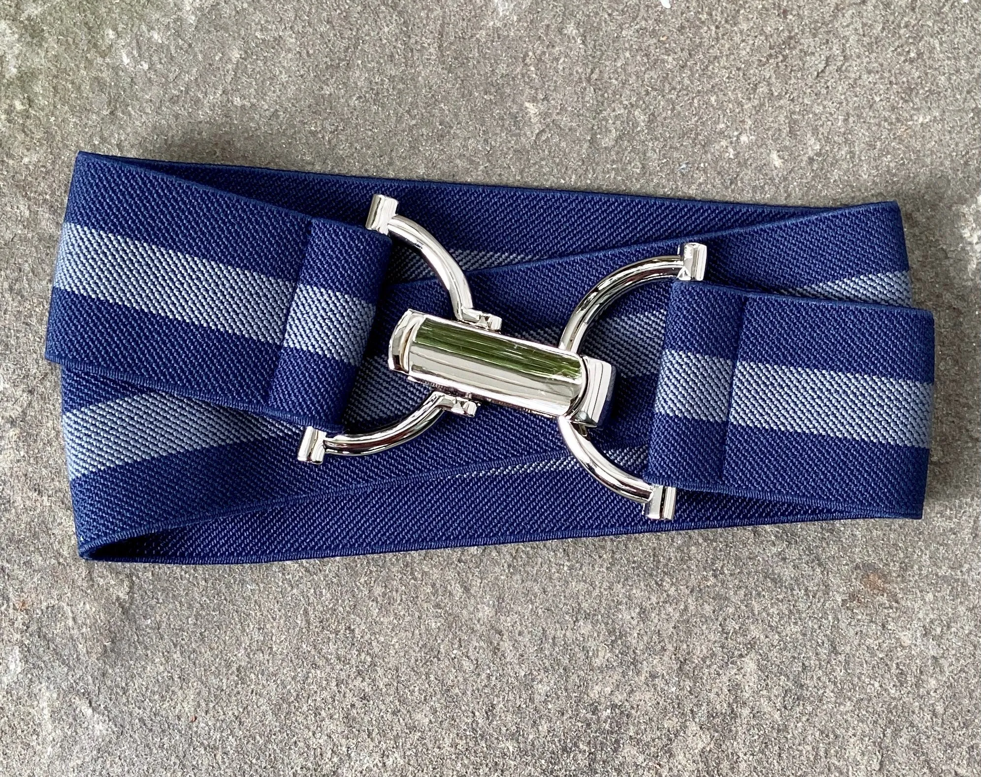 Navy and Grey Elastic Belt