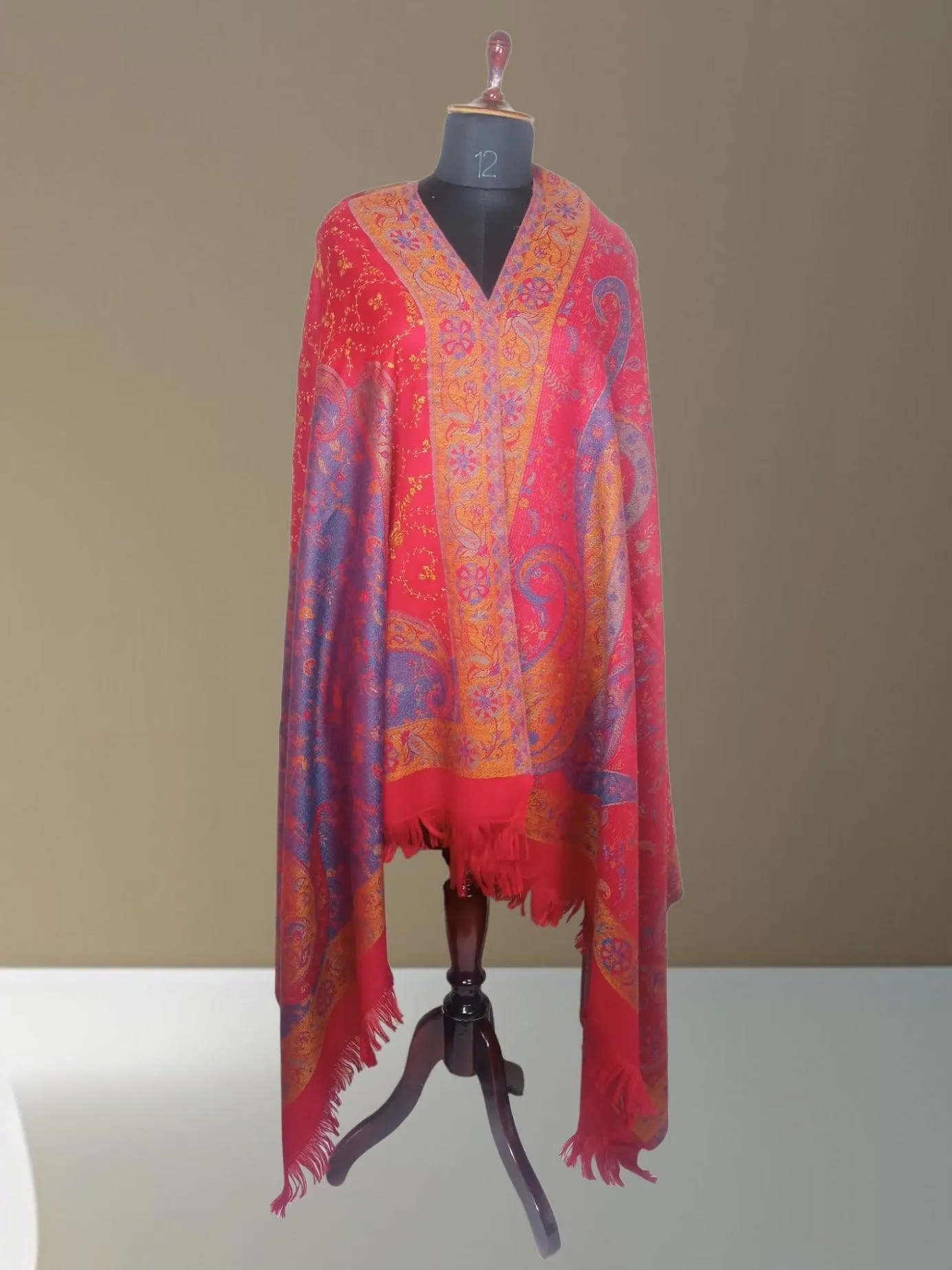 Needle Work Shawl | Woolen Shawl | Multicolour