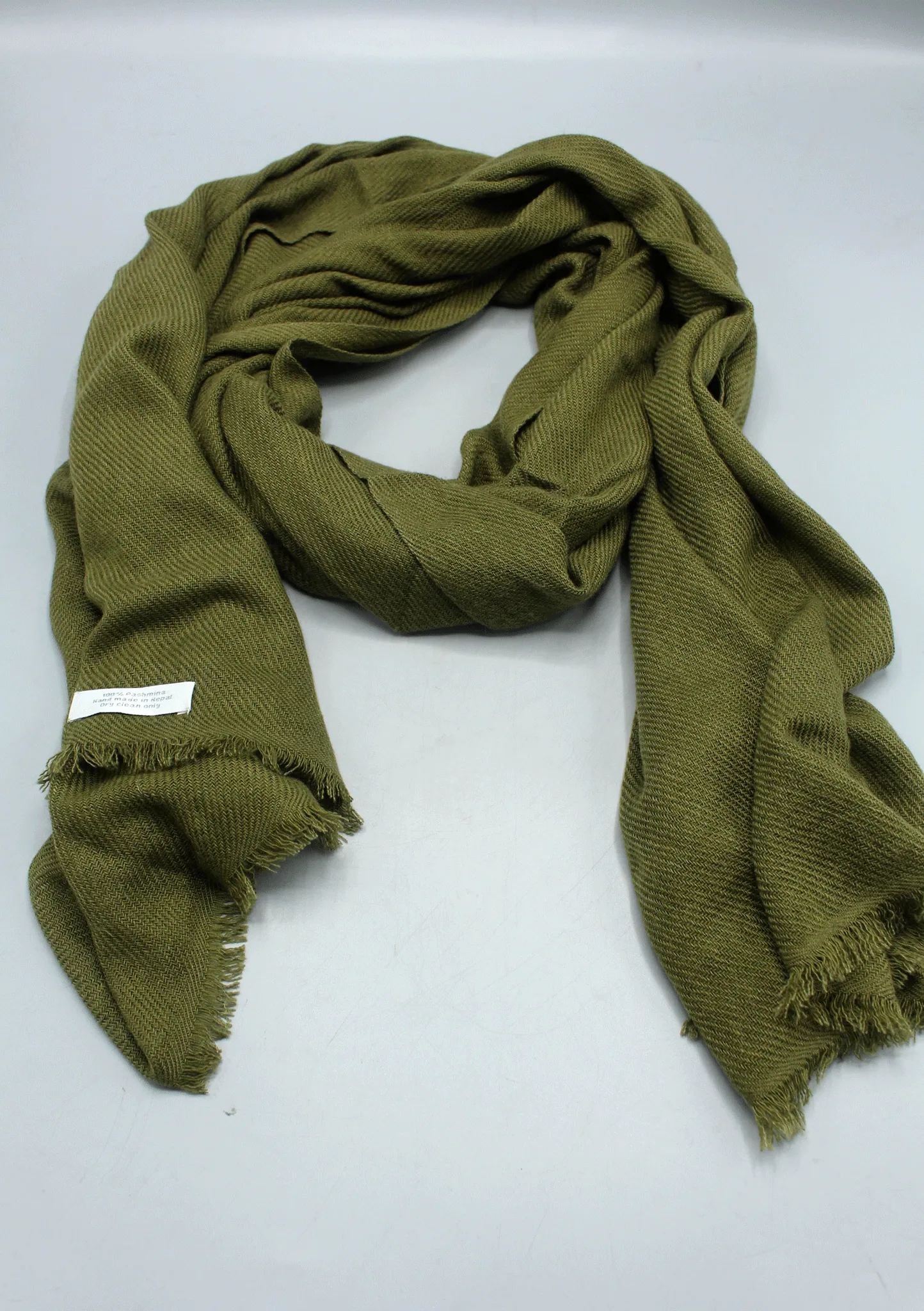 Olive Green Pure Pashmina Shawl