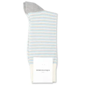 Originals Ultralight Stripes Socks Off White / Soft Grey / Stone / Palm Springs Blue