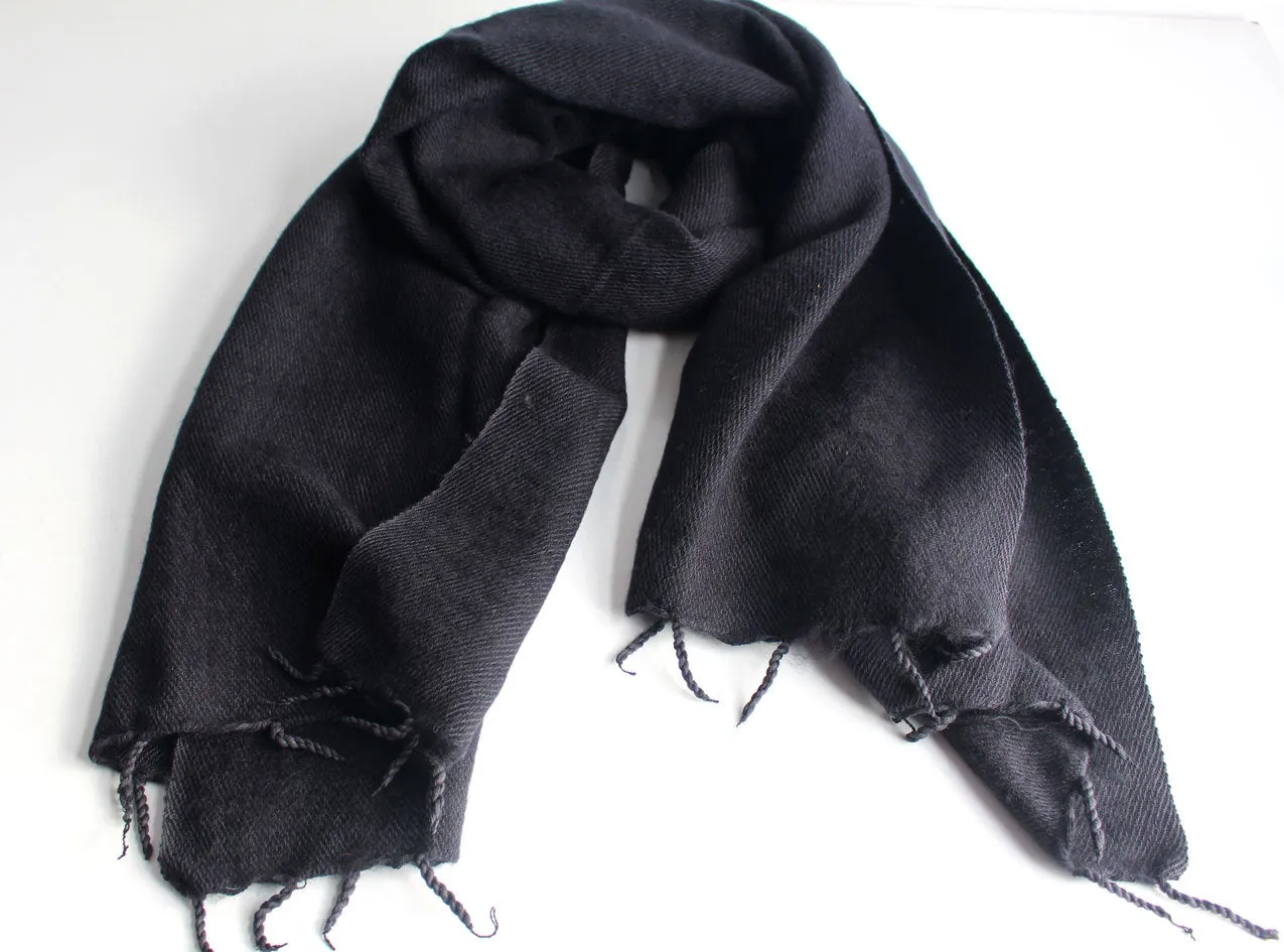 Plain Yak Shawl Black