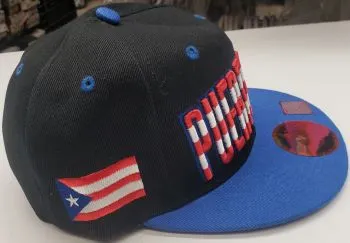 Puerto Rico -- Snapback Baseball Cap -- Black/Royal Blue