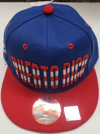 Puerto Rico -- Snapback Baseball Cap -- Royal Blue/Red