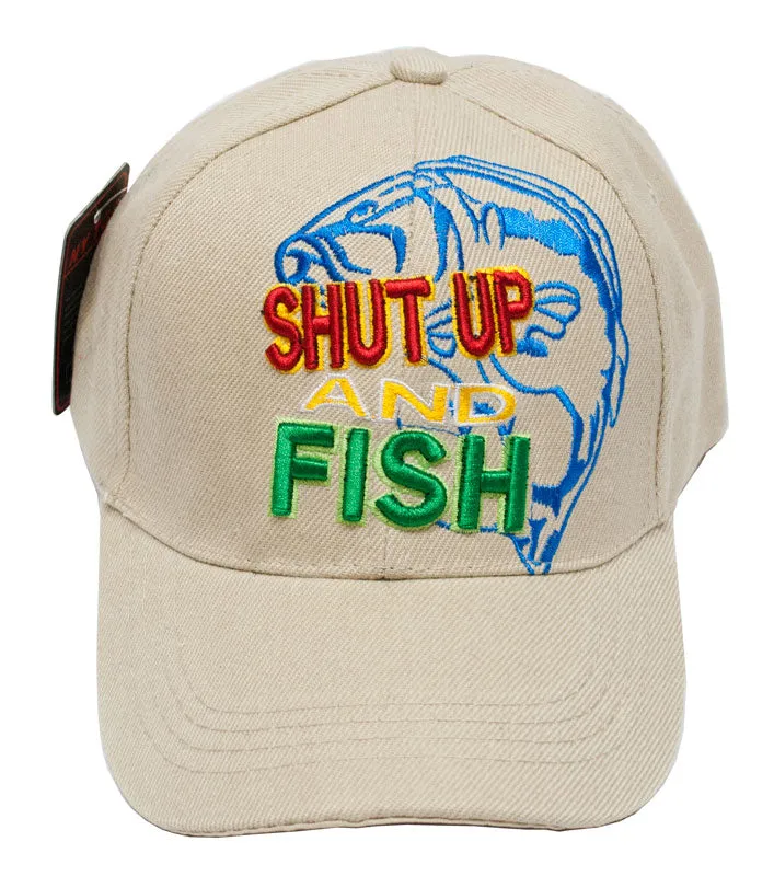 "SHUT UP AND FISH" Casual Baseball Caps